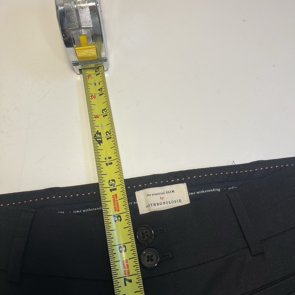 Anthropologie The Essential Slim Black Pants Size 2 Ankle Stretch Preppy Career - Picture 5 of 10